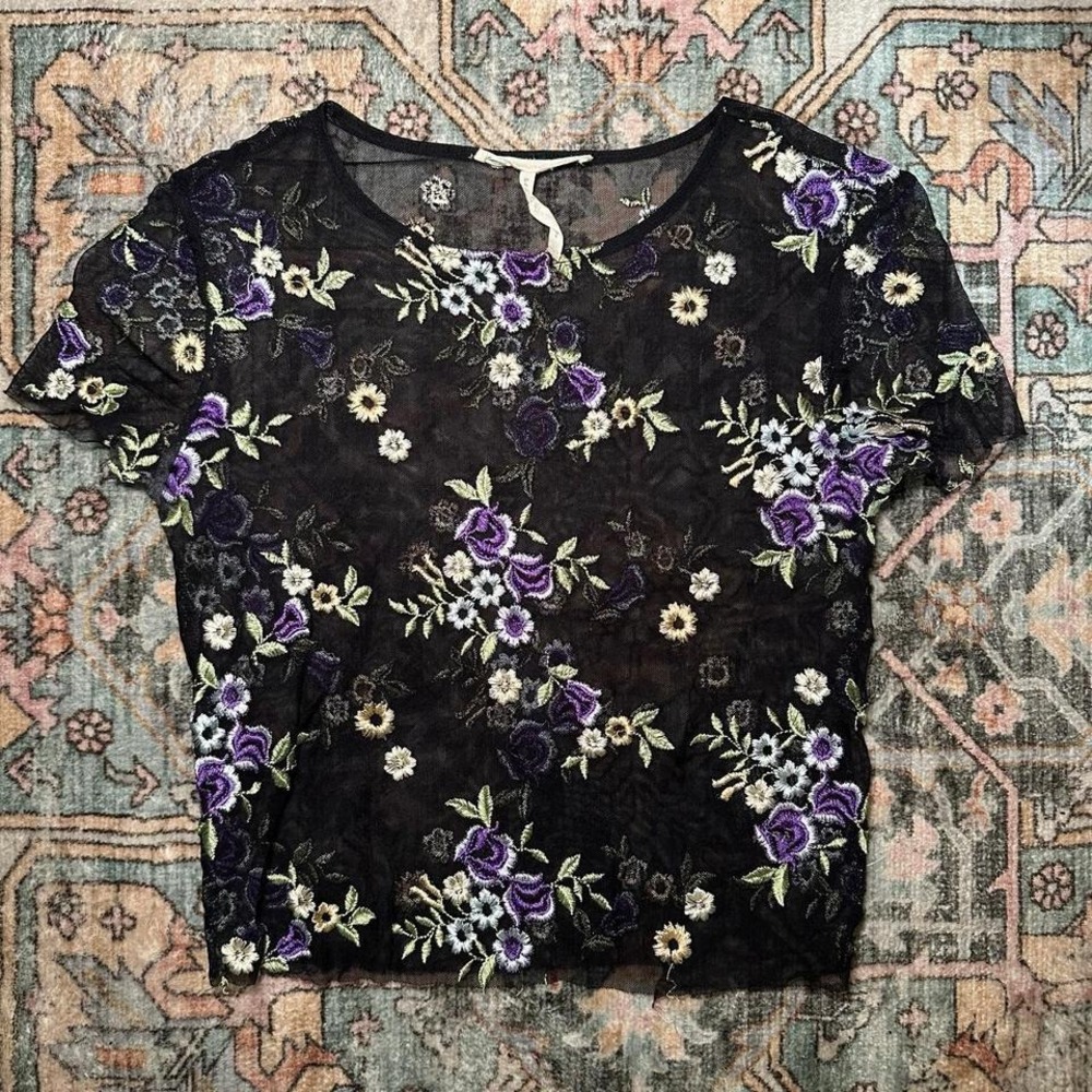 Urban Outfitters Sheer Floral Top (S)